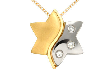 Diamond 14K White Gold Initial S Pendant With Chain