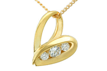 11/50 Carat Slanted Heart Diamond Pendant With Chain