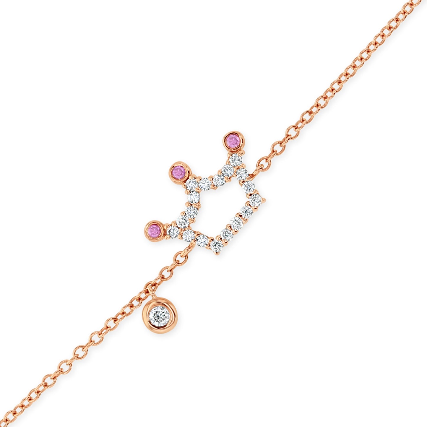 Diamond & 18k Gold Princess Bracelet 18k Pink Gold, White & Pink Diamonds