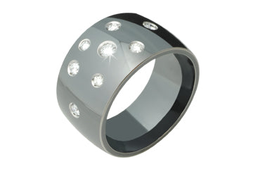 7/20 Carat Black Titanium Ring with Diamonds