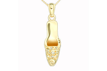 1/5 Carat Yellow Gold 14kt Diamond Slipper Pendant